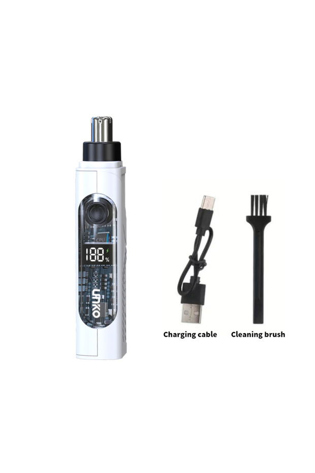 WHITE Electric Nasal Hair Trimmer – A Rechargeable Device Designed for Both Men and Women, Perfect f