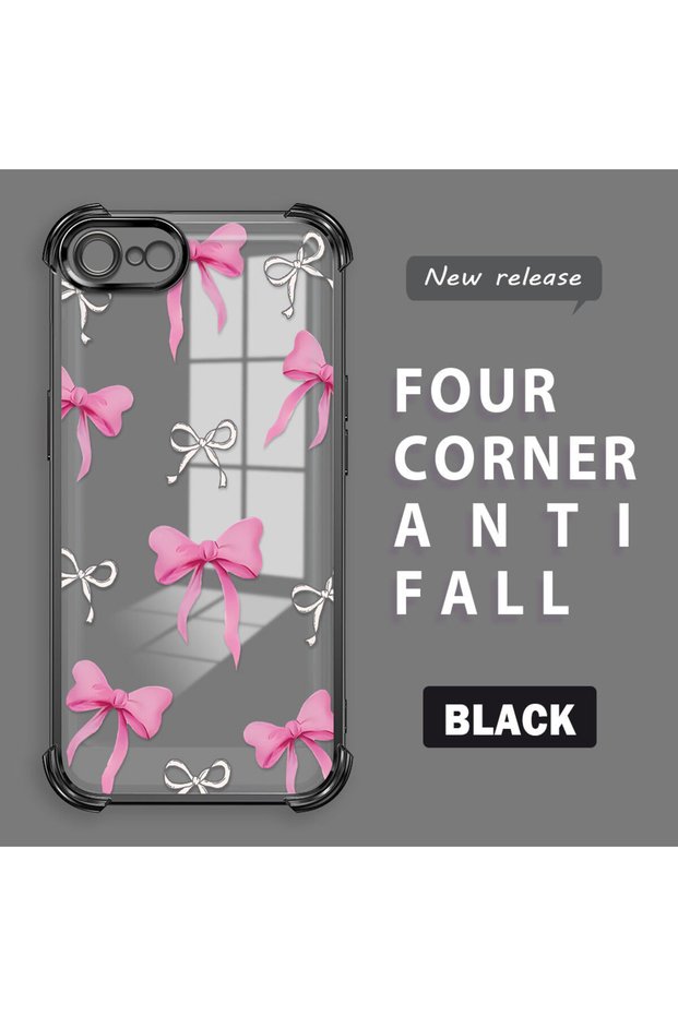 iPhone 7/8/Se 2020 2022 Compatible Transparent Four Corner Silicone Coated Glossy Edge Case