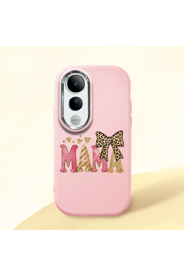 Vivo V50 Lite 4G/5G Compatible Shock-Absorbing Camera Protected Pink Silicone Case