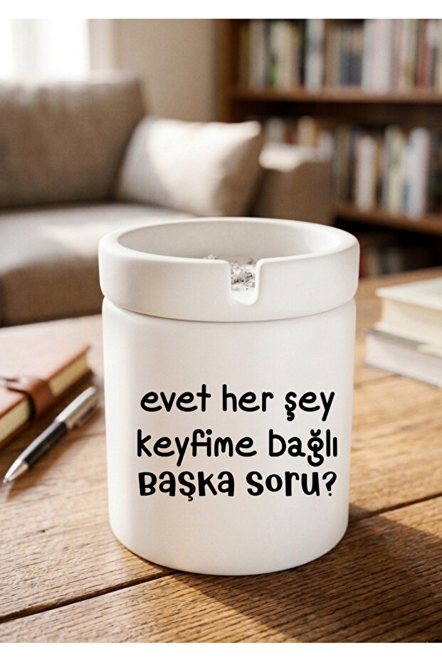 Everything Is about My Pleasure Humor Themed Printed Ceramic Ashtray Odorless Ashtray Cigarette Holder