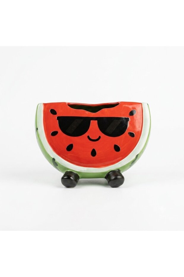 Red & Green Watermelon Slice Ceramic Napkin Holder – 20×15 cm