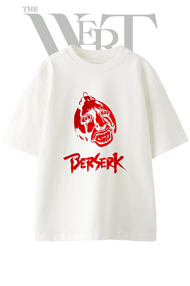 Berserk Behelit Design Printed Unisex White Oversize T-Shirt