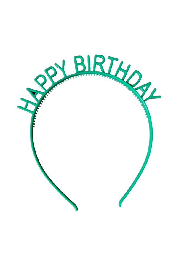 Green Happy Birthday Written Girl's Crown
