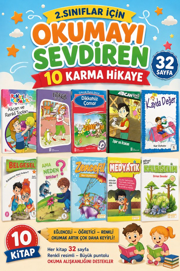 2nd grade reading enrichment: 32-page mixed story set (10 books)