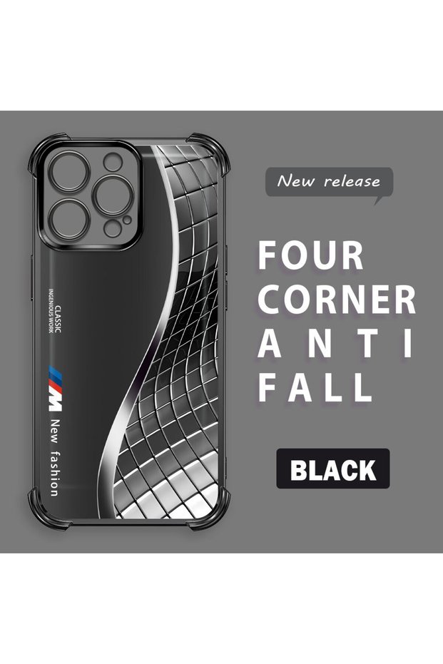 iPhone 15 Pro Compatible Transparent Back Four-Corner Reinforced Impact Protection Silicone Case