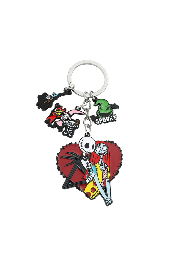 Bandai KC0192 The Nightmare Before Christmas Keychain Sally Jack Skellington Halloween Keyrings Car