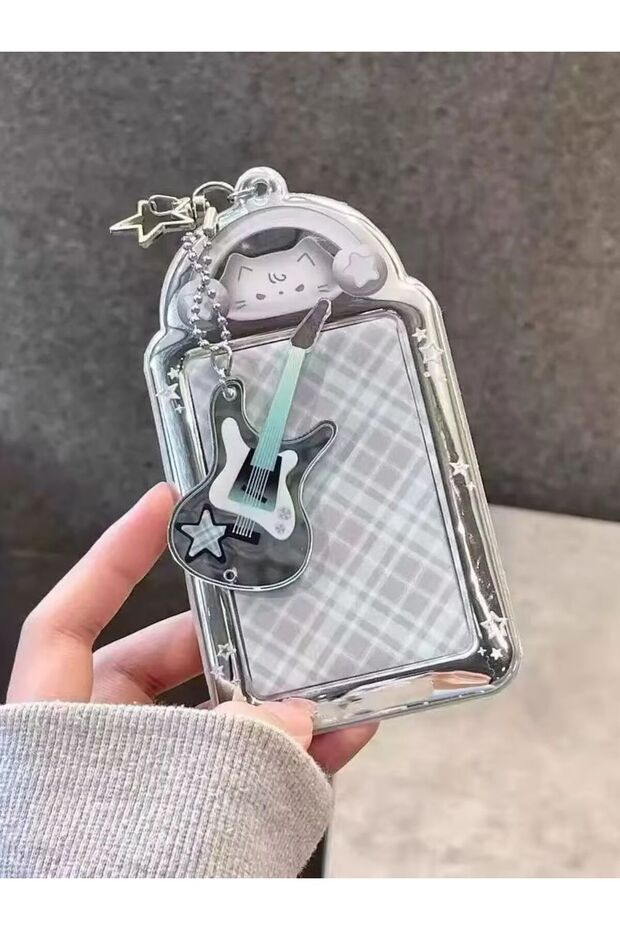 Cat 1 set 1PC Ins Cat Rabbit Photo Card Holder Kpop Photo Card Display Pendant Student ID Card Prote
