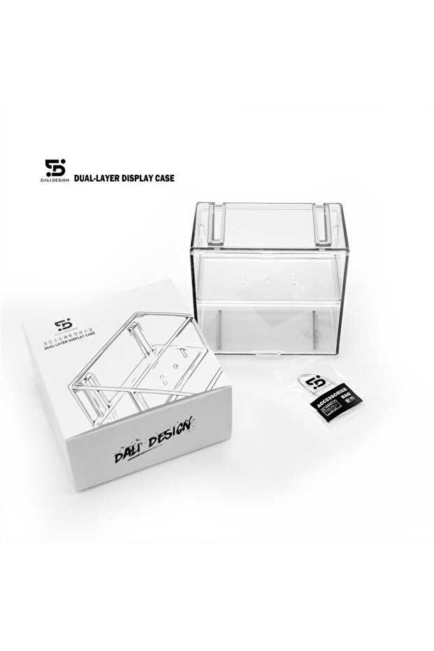 Dual-Layer B Premium 1/64 Dual-Layer Acrylic Model Car Display Case - Clear Protective Box for Dieca