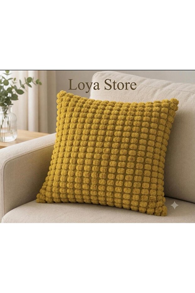 Loya Store Svartpoppel Pillowcase Mustard Color 50X50 cm