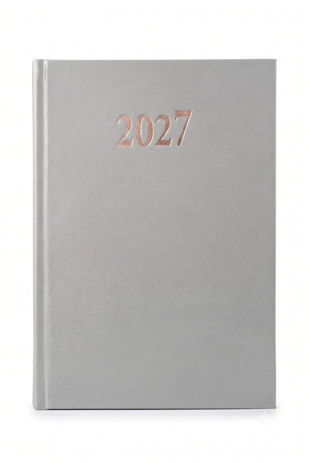 Leather-Bound Eco 2027 Lined Daily Agenda 14X20 (Weekends on One Page)