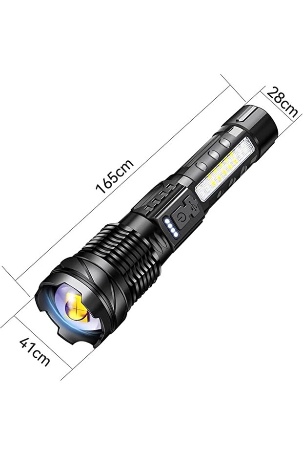 مصباح يدوي LED قابل لإعادة الشحن، كشاف ضوئي، 10000 لومن مع 7 أوضاع إضاءة، مقاوم للماء IPX6، Z