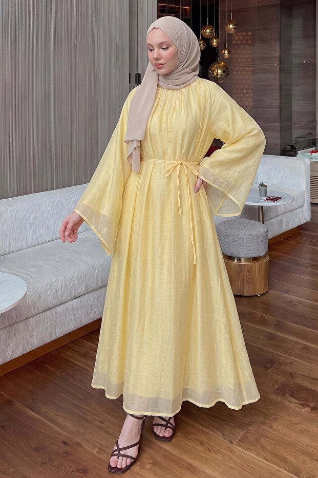 Reglan Sleeve Dress Y0159 - Yellow