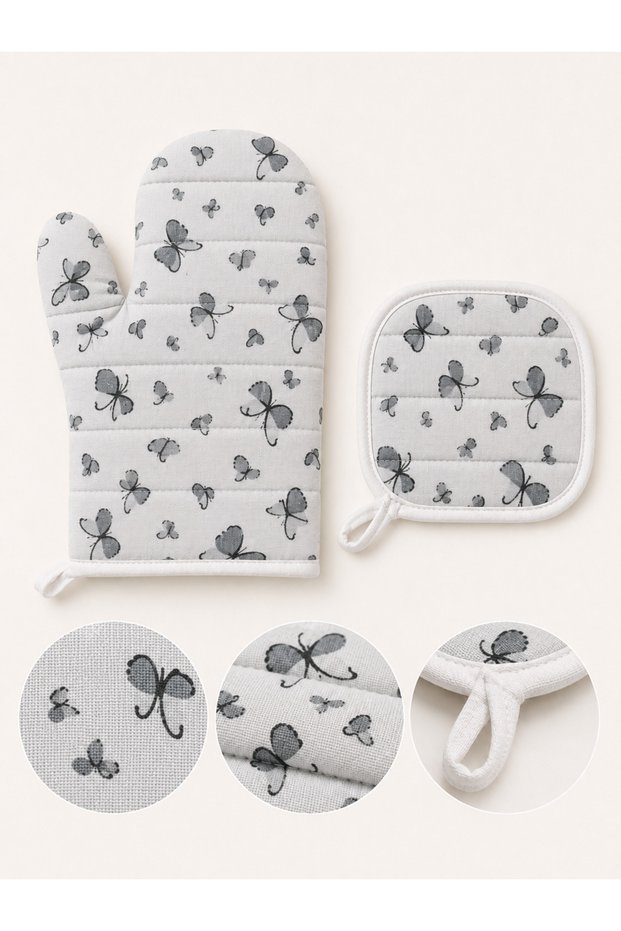 Set of 2 Kitchen Gloves – Heat-Resistant Oven Gloves and Pot Holders
