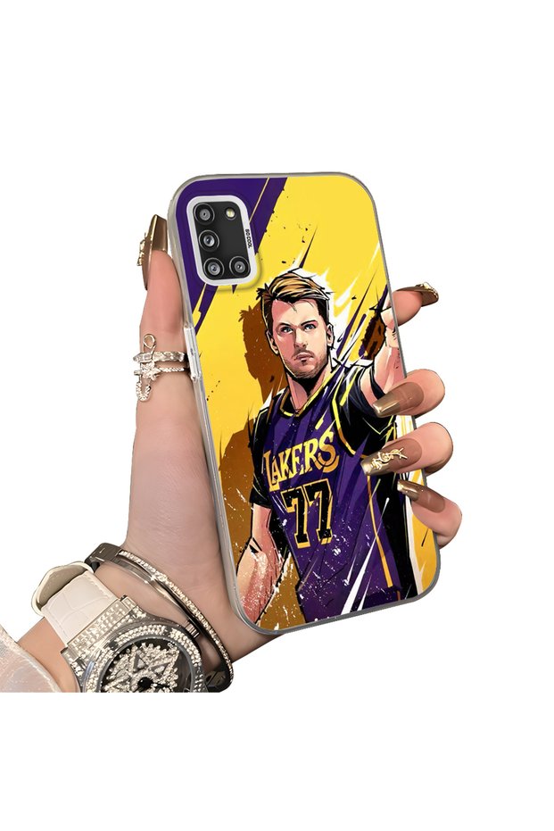 Samsung Galaxy A31 Compatible Silicone Edge Hard Back Case Couple Phone Case with Doncic Pattern