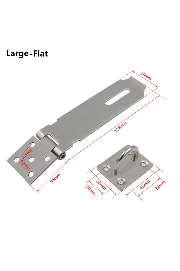 L Stainless Steel Padlock Hasp Door Clasp Lock 90 Degree Right Angle Shed Gate Latch Household Burgl