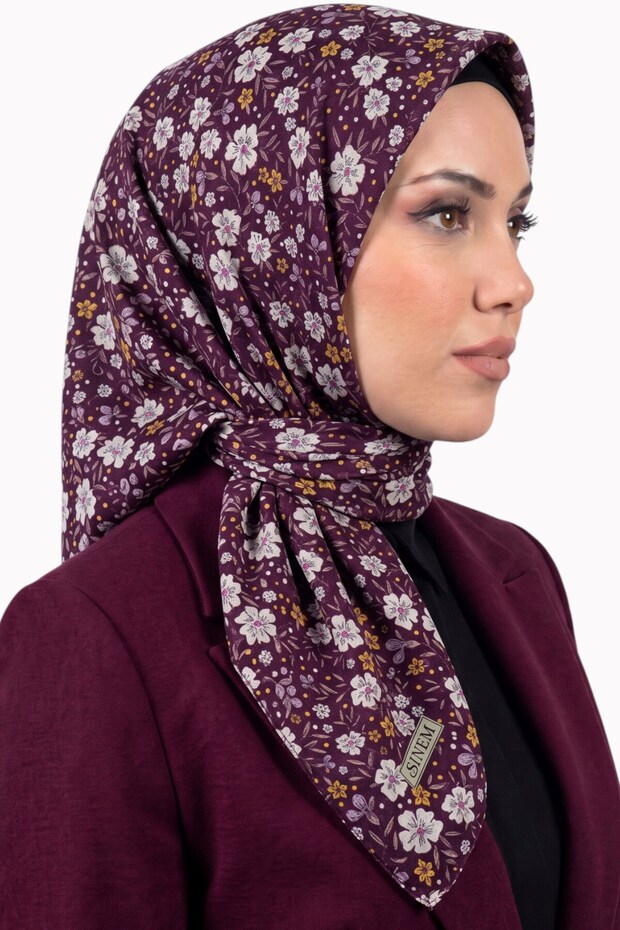 Women's Purple Floral Patterned Daily Use Cotton Stitched Writing Pad