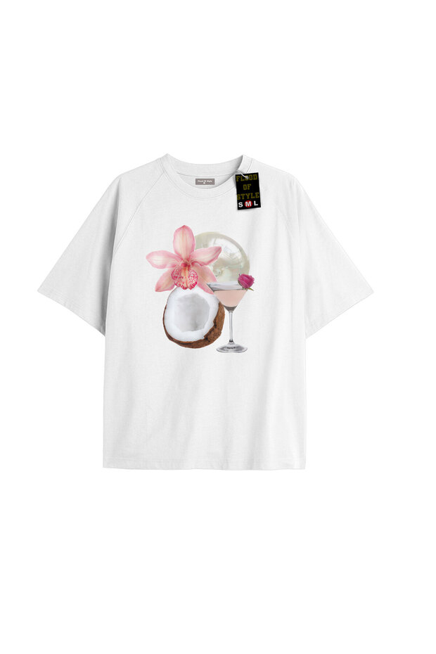 Women's Coconut Cocktail Tshirt White Tee