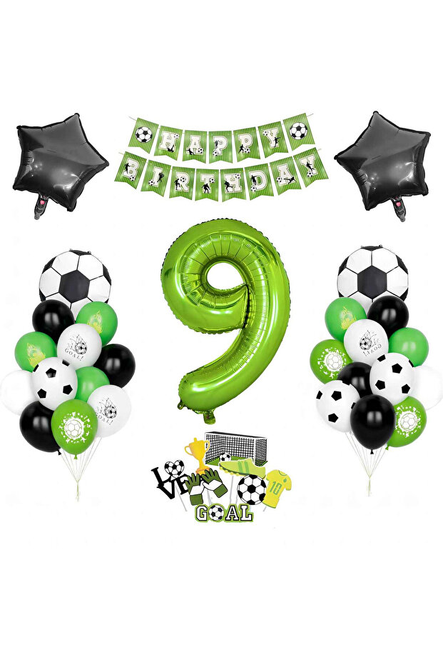 Football-themed birthday party set.