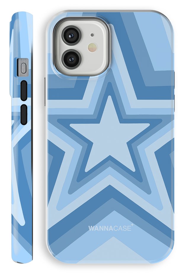 iPhone 12 Baby Blue Star Double Layer Essential Tough Phone Case
