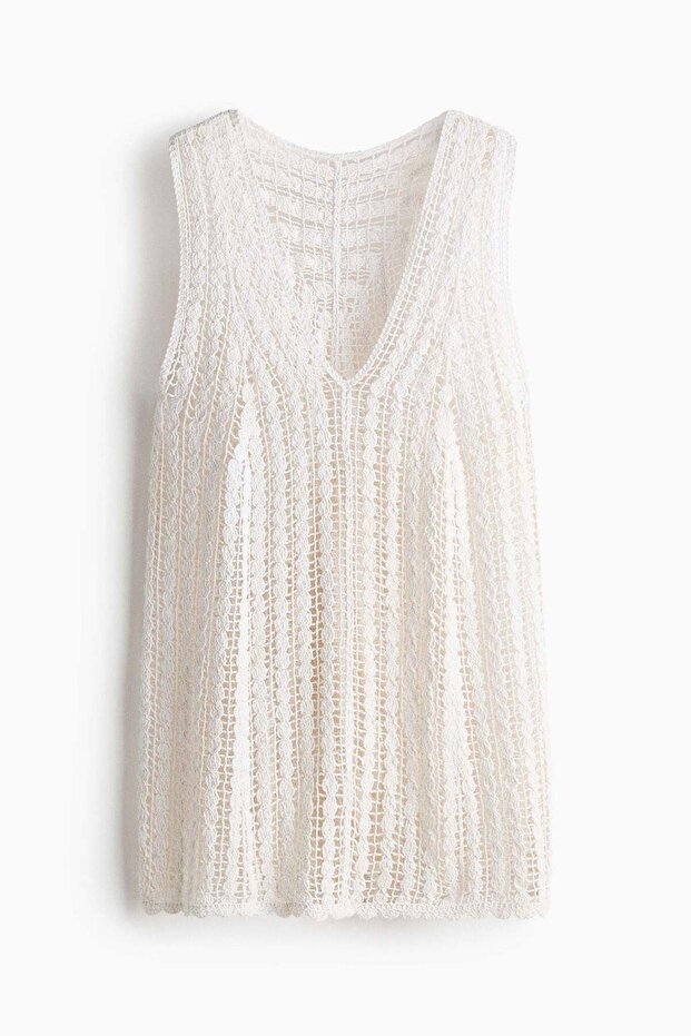Crochet-look beach dress