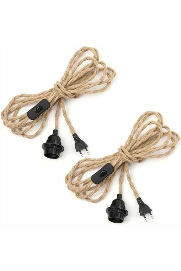 Two pairs of 4.5-meter pendant light string wires, E27 lamp holder switch, bulb connection wire, DIY and industrial pendant lights.