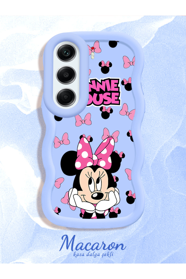 Tecno Camon 40 Compatible Wavy Frame Mouse Cartoon Patterned Quality Silicone Phone Case