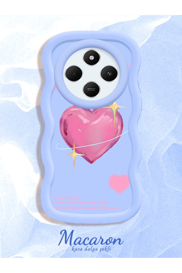 Redmi 14C 4G/5G Compatible Silicone Phone Case with Sweet Pink Heart Motifs, Available in Three Color Options.