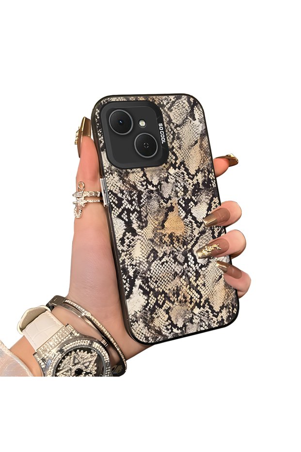 Tecno Spark 40C Compatible Hard Acrylic Back Silicone Edge Lens Protection Case