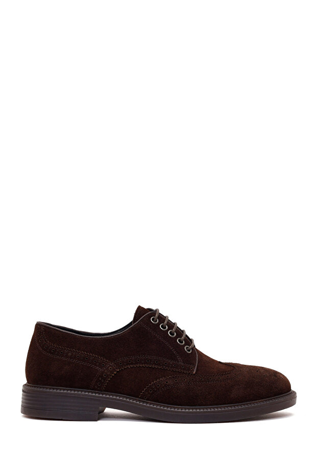Men's Brown Lace-Up Suede Leather Casual Shoes Wm680047Ds