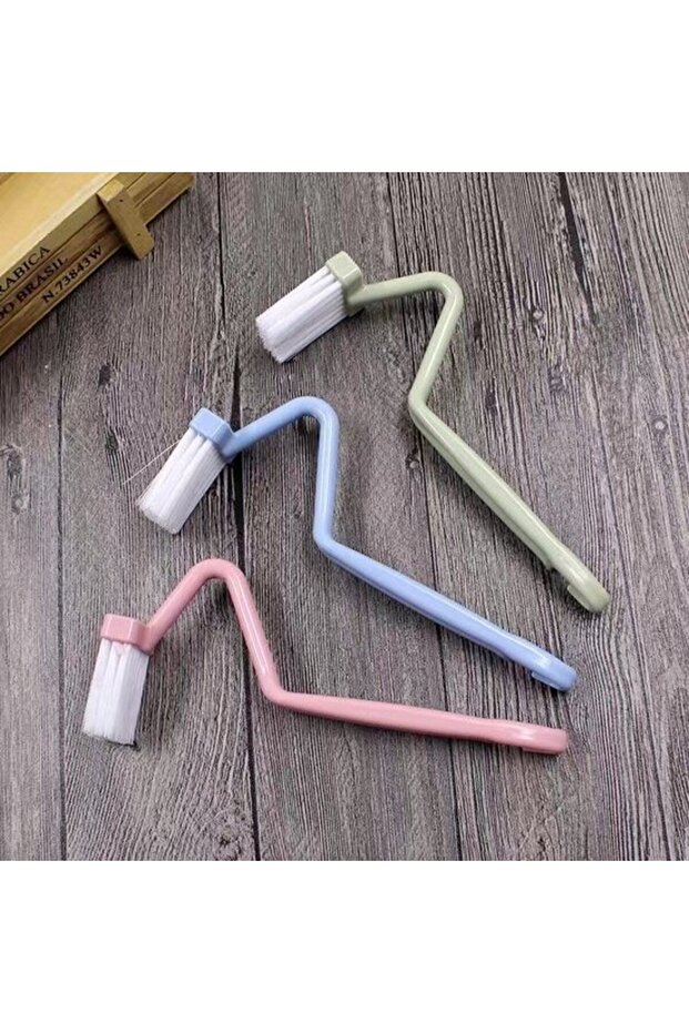 3-Piece Toilet Cleaning Brush Set, Reusable Decorative Toilet Brushes with Small Curved Head, Deep Cleaning Bathroom Accessories