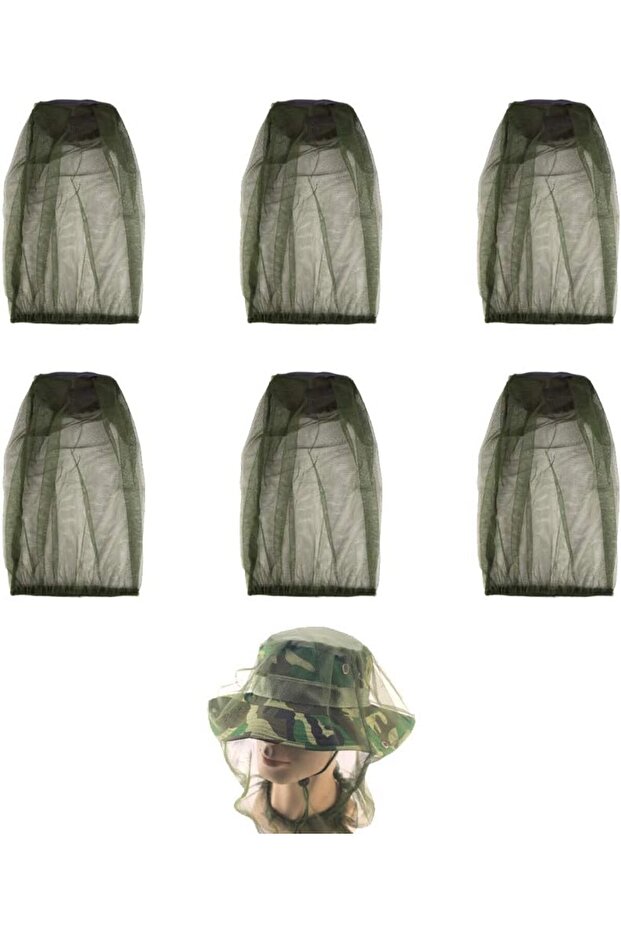6-pack ultra-fine mesh head nets for protection against mosquitoes, gnats, and bees