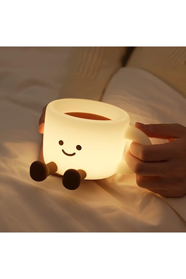 Dimmable & Color-Changing Silicone Coffee Cup Night Light (USB rechargeable).