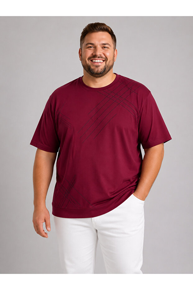 Large Size Cotton Comfortable Fit Daily Use Crew Neck Men's T-Shirt