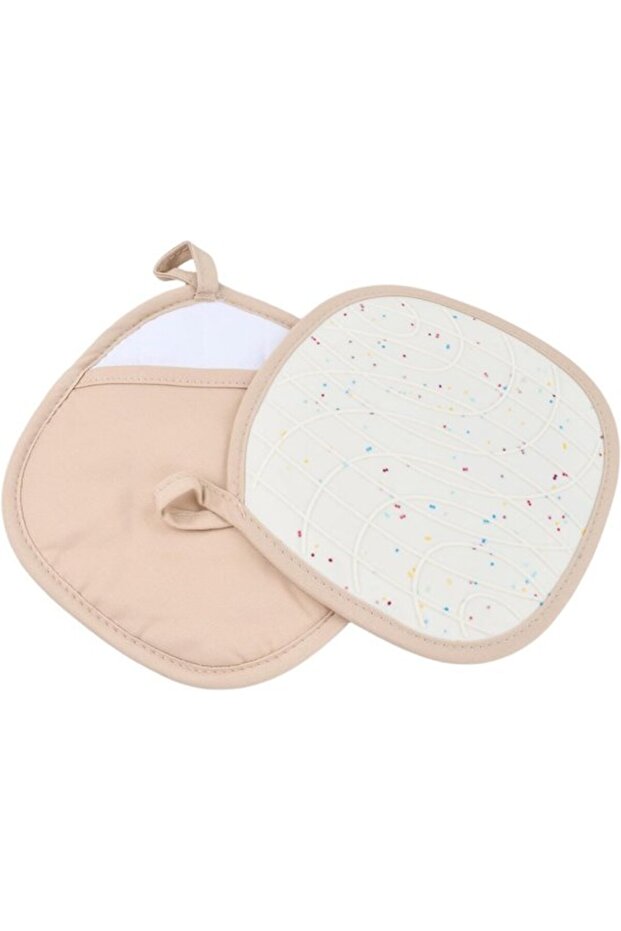 Heat-Resistant Oven Mitts and Pot Holders - 2 Pieces - Silicone and Cotton