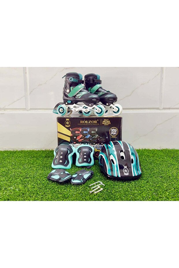 ROLZOR RZ-1700 Adjustable Inline Skates with Protective Gear | Comfortable, Durable & Smooth Ride for Kids and Adults