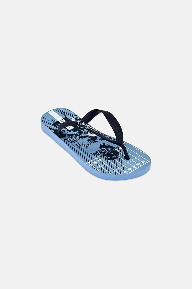 Kids Boy Graphic Print Slip On Slippers, Blue