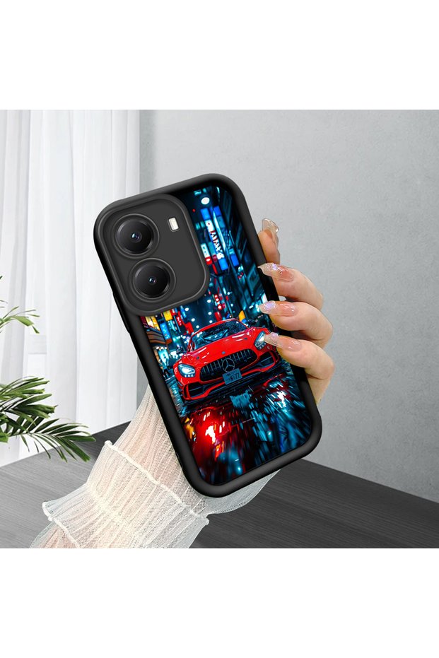 Poco X7 Pro Compatible Fast Car Aesthetic Silicone Cover, Modern Style, Stylish for Everyday Use