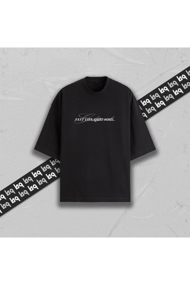 Godspeed Unisex Printed Oversize T-Shirt 100% Cotton Women's Men's Crew Neck Black