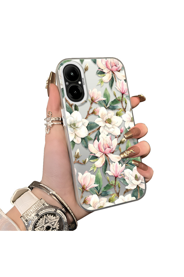Realme C67 4g Compatible Hard Acrylic Back Silicone Edge Lens Protection Case