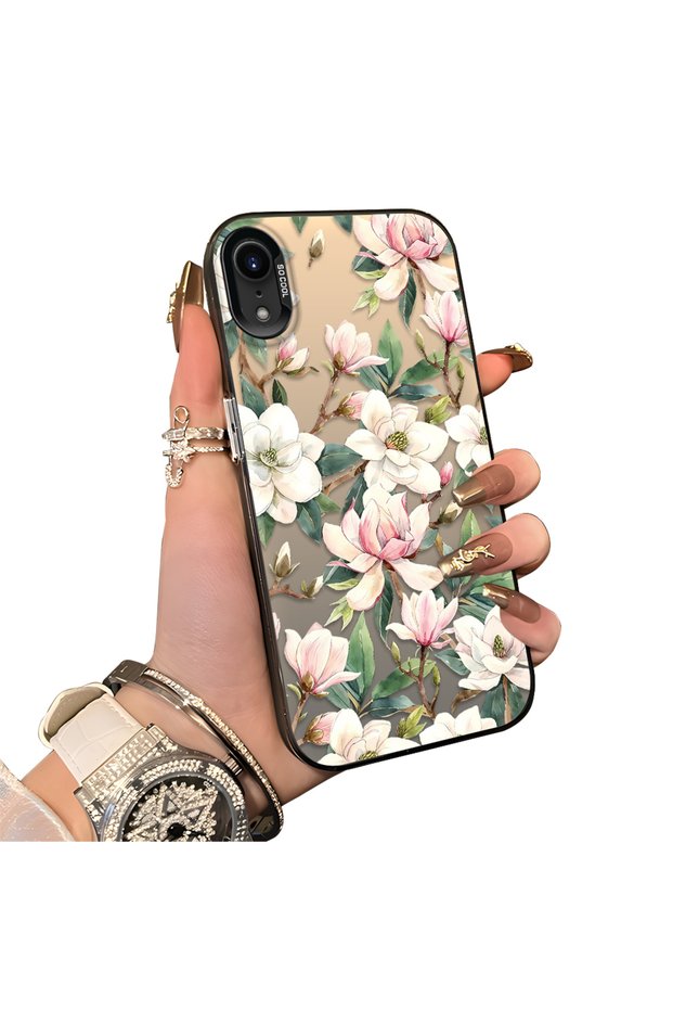 iPhone Xr Compatible Hard Acrylic Back Silicone Edge Lens Protection Case