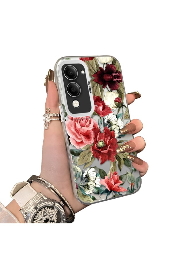 Vivo Y29S Compatible Hard Acrylic Back Silicone Edge Lens Protection Case