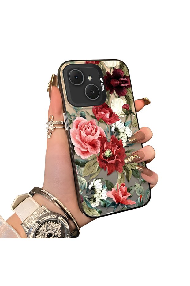 Tecno Spark 40C Compatible Hard Acrylic Back Silicone Edge Lens Protection Case