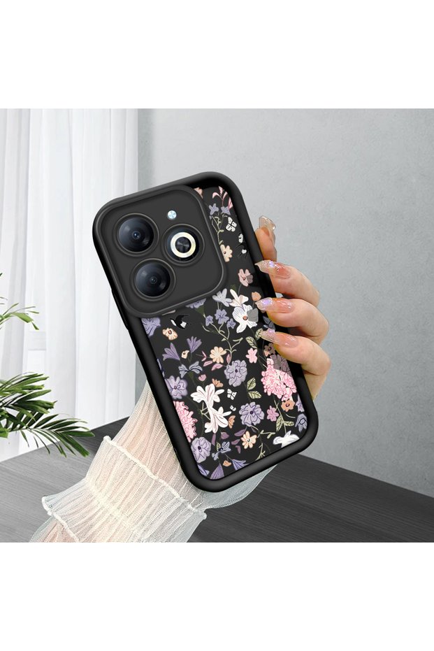 Tecno Spark 20/20C Compatible Black Silicone Case Shockproof with Camera Protection