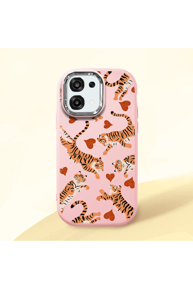 Oppo A6 Pro 4G/5G Compatible Shock-Absorbing Camera Protected Pink Silicone Case