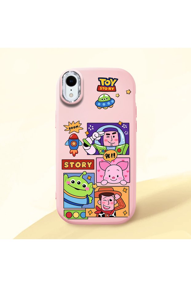 Pink Silicone Case with Shock-Absorbing Camera Protections Compatible with iPhone Xr