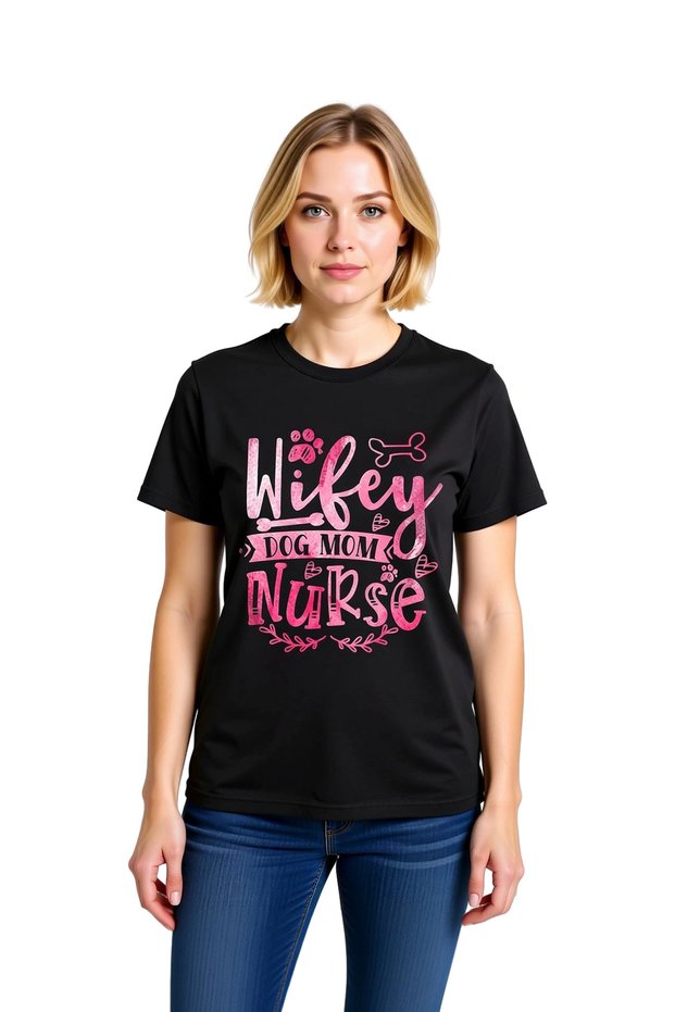 Dog Mom Nurse Spirit Printed Women's T-Shirt
