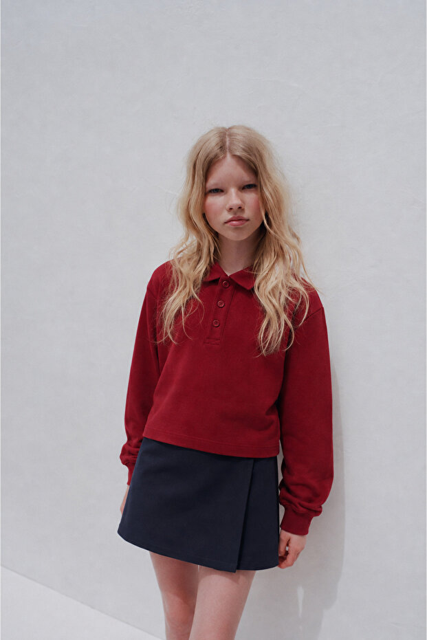 Unisex School Polo Collar Lacost Long Sleeve Unprinted Plain Lacost
