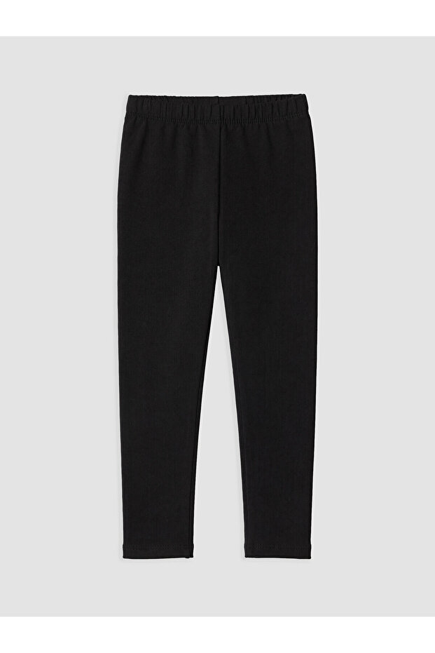 Two Mt Shop Quality Black 2 Thread Flat Narrow & Slim Elastic Waist Girls' Leggings