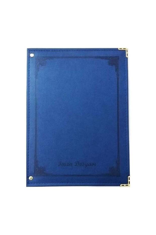 Önder 7100-6 12 Sheets Navy Blue Thermo Leather Signature File