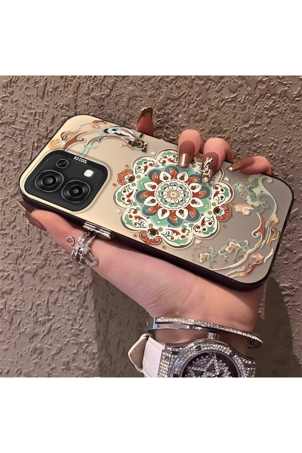 Oppo A6 Pro 4G/5G Compatible Traditional Dunhuang Motif Silicone Phone Case, Shockproof